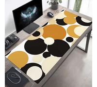 Mouse Mat, Large Gaming Mouse Pad, 80 x 30cm Non-Slip Rubber Base Desk Pad with Water-Resistant Surface, Precision Control Computer Keyboard Mat for Gaming, Office Laptop Geometry Black PjY3165 A-1