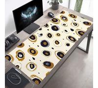 Mouse Mat, Large Gaming Mouse Pad, 80 x 30cm Non-Slip Rubber Base Desk Pad with Water-Resistant Surface, Precision Control Computer Keyboard Mat for Gaming Laptop Abstract Dark Brown PjY7084 K-O