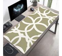 Mouse Mat, Large Gaming Mouse Pad, 80 x 30cm Non-Slip Rubber Base Desk Pad with Water-Resistant Surface, Precision Control Computer Keyboard Mat for Gaming, Office Laptop Geometry Beige PjY5993 5-8