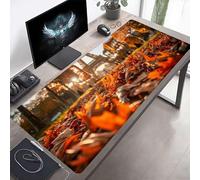 Mouse Mat, Large Gaming Mouse Pad, 80 x 40cm Non-Slip Rubber Base Desk Pad with Water-Resistant Surface, Precision Control Computer Keyboard Mat for Gaming Laptop Eiffel Tower Yellow PjY4337 3-G