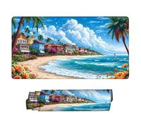 Mouse Mat|Large Gaming Mouse Pad 800 x 400 x 3 mm|XXL Gaming Mousepad|Desk Mat|Improved Precision and Speed|Rubber Base for Stable Grip on Smooth Surfaces|Keyboard Mats (Coastal Scenery) F-271