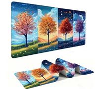 Mouse Mat | Large Gaming Mouse Pad 800 x 400 x 3mm| XXL Gaming Desk Mat | Improved Precision and Speed | Rubber Base for Stable Grip on Smooth Surfaces | Keyboard Mats| Four Seasons Tree v-1104
