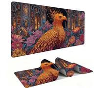 Mouse Mat | Large Gaming Mouse Pad 800 x 400 x 3mm| XXL Gaming Mousepad | Desk Mat | Improved Precision and Speed | Rubber Base for Stable Grip on Smooth Surfaces | Keyboard Mats| Flower Phoenix v-496