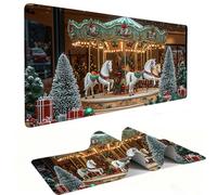 Mouse Mat | Large Gaming Mouse Pad 800 x 400 x 3mm| XXL Gaming Mousepad | Desk Mat | Improved Precision and Speed | Rubber Base for Stable Grip on Smooth Surfaces | Keyboard Mats| Merry Go Round v1261