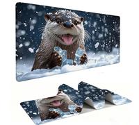 Mouse Mat | Large Gaming Mouse Pad 800 x 400 x 3mm| XXL Gaming Mousepad | Desk Mat | Improved Precision and Speed | Rubber Base for Stable Grip on Smooth Surfaces | Keyboard Mats| Cute Otter v-664