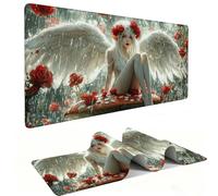 Mouse Mat | Large Gaming Mouse Pad 800 x 400 x 3mm| XXL Gaming Mousepad | Desk Mat | Improved Precision and Speed | Rubber Base for Stable Grip on Smooth Surfaces | Keyboard Mats| Beautiful Angel v814