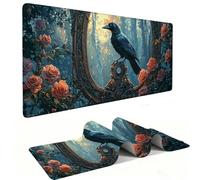 Mouse Mat | Large Gaming Mouse Pad 800 x 400 x 3mm| XXL Gaming Mousepad | Desk Mat | Improved Precision and Speed | Rubber Base for Stable Grip on Smooth Surfaces | Keyboard Mats| Crow Flower v-1154