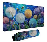 Mouse Mat, Large Gaming Mouse Pad 800x400x3mm Dandelions Under The Starry Sky XXL Desk Mat, Non-Slip Rubber Base, Stitched Edges, Water-Resistant Surface, Desk Pad Laptop Keyboard Office Home L#L205