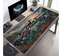 Mouse Mat, Large Gaming Mouse Pad, 800x400x3mm Non-Slip Rubber Base Desk Pad with Water-Resistant Surface, Precision Control Computer Keyboard Mat for Gaming, Office Laptop Orca Color PjY4529 N-1