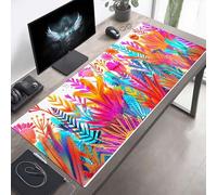 Mouse Mat, Large Gaming Mouse Pad, 800x400x3mm Non-Slip Rubber Base Desk Pad with Water-Resistant Surface, Precision Control Computer Keyboard Mat for Gaming, Office Laptop Flowers Pink PjY691 8-2