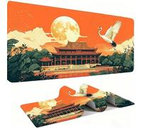 Mouse Mat,Large Gaming Mouse Pad 800x400x3mm,XXL Mousepad,Desk Mat, Improved Precision and Speed, Rubber Base for Stable Grip on Smooth Surfaces, Table Pad, Gaming, Red-crowned crane Le Loft w0w-802
