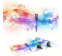 Mouse Mat,Large Gaming Mouse Pad 800x400x3mm,XXL Mousepad,Desk Mat, Improved Precision and Speed, Rubber Base for Stable Grip on Smooth Surfaces, Table Pad, Office Gaming Room, dragonfly coloré w0w299