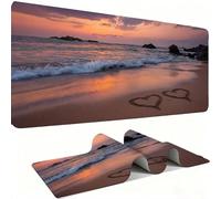 Mouse Mat,Large Gaming Mouse Pad 800x400x3mm,XXL Mousepad,Desk Mat, Improved Precision and Speed, Rubber Base for Stable Grip on Smooth Surfaces, Table Pad, Gaming, beach Coucher de soleil 2 w0w-30