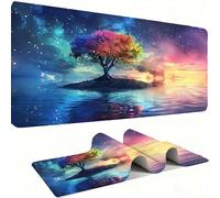 Mouse Mat,Large Gaming Mouse Pad 800x400x3mm,XXL Mousepad,Desk Mat, Improved Precision and Speed, Rubber Base for Stable Grip on Smooth Surfaces, Table Pad, Four Seasons Tree Le ciel étoilé w0w-86