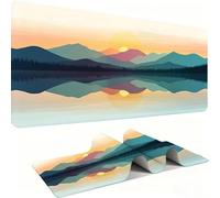 Mouse Mat,Large Gaming Mouse Pad 800x400x3mm,XXL Mousepad,Desk Mat, Improved Precision and Speed, Rubber Base for Stable Grip on Smooth Surfaces, Table Pad, Gaming Room, lake Coucher de soleil w0w1070