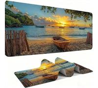 Mouse Mat,Large Gaming Mouse Pad 800x400x3mm,XXL Mousepad,Desk Mat, Improved Precision and Speed, Rubber Base for Stable Grip on Smooth Surfaces, Table Pad, Gaming, ship Coucher de soleil 1 w0w-1132