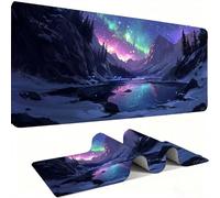 Mouse Mat,Large Gaming Mouse Pad 800x400x3mm,XXL Mousepad,Desk Mat, Improved Precision and Speed, Rubber Base for Stable Grip on Smooth Surfaces, Table Pad, Gaming Room, landscape Aurore 1 w0w-646