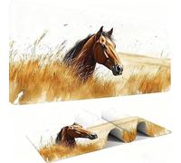 Mouse Mat,Large Gaming Mouse Pad 800x400x3mm,XXL Mousepad,Desk Mat, Improved Precision and Speed, Rubber Base for Stable Grip on Smooth Surfaces, Table Pad, Office Gaming Room, horse Prairie w0w-261