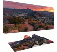 Mouse Mat,Large Gaming Mouse Pad 800x400x3mm,XXL Mousepad,Desk Mat, Improved Precision and Speed, Rubber Base for Stable Grip on Smooth Surfaces, Table Pad, Gaming, mountain Coucher de soleil w0w-176