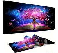 Mouse Mat,Large Gaming Mouse Pad 800x400x3mm,XXL Mousepad,Desk Mat, Improved Precision and Speed, Rubber Base for Stable Grip on Smooth Surfaces, Table Pad, Office Gaming Room, tree Le rêve 1 w0w-13