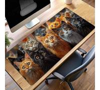 Mouse Mat | Large Gaming Mouse Pad 90 x 40cm | XXL Gaming Mousepad Improved Precision and Speed Rubber Base for Stable Grip on Smooth Surfaces Keyboard Mats (Cat Black) PjY490 O-I