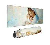 Mouse Mat, Large Gaming Mouse Pad, 900 x 300 mm Non-Slip Rubber Base Desk Pad with Water-Resistant Surface, Precision Control Computer Keyboard Mat for Gaming, Office, PC, Laptop - (Holy Mother) X-738