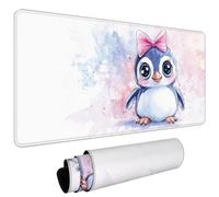 Mouse Mat, Large Gaming Mouse Pad 900x400x3mm Cute Penguins XXL Desk Mat, Non-Slip Rubber Base, Stitched Edges, Water-Resistant Surface, Desk Pad for Laptop Keyboard Mice Office Home, Foldable L#L1617