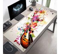 Mouse Mat, Large Gaming Mouse Pad, 900x400x3mm Non-Slip Rubber Base Desk Pad with Water-Resistant Surface, Precision Control Computer Keyboard Mat for Gaming, Office Laptop Music Guitar PjY6126 R-I