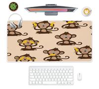 Mouse Mat Large Monkey Banana Large Long Laptop Pad Non-Slip for Office and Home Desk Cover Protector Decor Gaming Keyboard Mat Keyboard Computer Gaming Accessories (80 X 30 Cm)