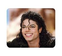 Mouse Mat Leather Look Michael Jackson Smile Singer Pop Star Celebrity 22 x 18 cm
