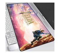 Mouse Mat Legend of Zelda Extended Gaming Mouse Pad, 900x400mm Mouse Mat Large Size 3mm Thick Waterproof Anime Mouse Mat Gaming Non-slip Rubber Base and Black Edge, C