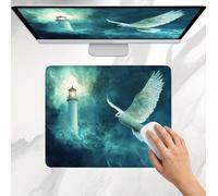 Mouse Mat Lighthouse Eagle, Small Mouse Pad 20 x 15 cm, Ultra Thin Improves Speed and Accuracy, Non-Slip Rubber Base, with Stitched Edges, Wear-Resistant, Waterproof Mousepad for Office & Home j0j-200