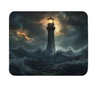 Mouse Mat Lighthouse In The Middle Of A Storm Comfortable Mouse Pad Wear Resistant Mice Mat For Work Pc Desk 25X30Cm