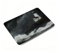 Mouse Mat, Lighthouse Mouse Pad, Washable Small Mousepads, 320x260x3mm, Mousemat with Non-Slip, Portable Desk Mat for Office Laptop Working Studying, Smooth Surface Desk Accessories, Black 0o-282