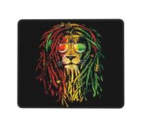 Mouse Mat Lion Flag Jamaican Reggae Anti-Slip Rubber Base Mice Mat Wear Resistant Mouse Pad For Desk Home Office 25X30Cm
