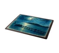 MOUSE MAT - Llandudno, The Pier by Moonlight - Vintage Art Style