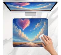 Mouse Mat Love Sky, Small Mouse Pad 29 x 24 cm, Ultra Thin Improves Speed and Accuracy, Non-Slip Rubber Base, with Stitched Edges, Wear-Resistant, Waterproof Mousepad for Gaming, Office & Home j0j-271