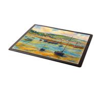 MOUSE MAT - Lyme Regis across the Harbour - Vintage Art Style