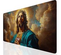 Mouse Mat Male God 600x300x3mm Washable Large Mouse Pad Yellow, Desk Mat Non-Slip Rubber Base Stitched Edge-Smooth Cloth Surface, Waterproof Laptop Desk Pad for Office, Work, MacBook, PC, Home UK-3552