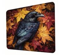 Mouse Mat, Maple Leaves Mouse Pad, Washable Small Mousepad Bird Mousemat with Non-Slip Base Gaming Mousepad Portable Office Desk Accessories for Laptop Working Studying Gaming, 300 x 250 x 3mm J0-292