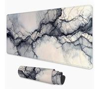 Mouse Mat Marble Gaming Mouse Pad xxl 600x400 mm non Slip Desk Mat, Black Extended Large Mousepad Waterproof & Stitched Edges Mouse and Keyboard Mat for Home, Office, Gaming Room 24x16 inch 3Y-872