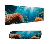 Mouse Mat Marine Life Mouse Pad Large 120 x 40 cm XXL Mousepad with Stitched Edges and Non-Slip Rubber Base Keyboard Desk Pad, Improves Speed and Precision Gaming Mousemat Copy for Home Office H-1219
