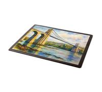 MOUSE MAT - Menai Suspension Bridge (b) - Vintage Art Style