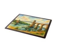 MOUSE MAT - Menai Suspension Bridge (d) - Vintage Art Style