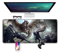 Mouse Mat Monster Hunter World Speed Gaming Mouse pad,700X300mm Mousepad,Extended XXL large Mousemat with 3mm-Thick Base,Perfect precision and speed, B