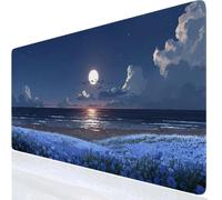 Mouse Mat Moon 1000x400x3mm Washable Large Mouse Pad Blue, Desk Mat Non-Slip Rubber Base Stitched Edge-Smooth Cloth Surface, Waterproof Laptop Desk Pad for Office, Work, MacBook, PC, Home UK-6819