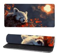 Mouse Mat Moon 500x250x3mm, Mouse Pad Large Raccoon, Desk Accessories, Extra Large Size Improve Mobility Accuracy and Speed, Desk Pad with Non Slip Base and Stitched Edge for Office/Gaming MM-280