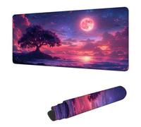Mouse Mat Moon Mouse Pad Large 500 x 250 x 3 mm XXL Mousepad with Stitched Edges and Non-Slip Rubber Base, Improves Speed and Precision Gaming Mousemat Tree for Home Office Decor, Gifts for Men H-1982