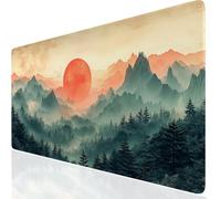 Mouse Mat Mountain 1000x400x3mm Washable Large Mouse Pad Green, Desk Mat Non-Slip Rubber Base Stitched Edge-Smooth Cloth Surface, Waterproof Laptop Desk Pad for Office, Work, MacBook, PC, Home UK-3819