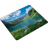 Mouse Mat, Mouse Pad 240x200x3mm, Mouse Pad with Stitched Edge, Non-Slip Rubber Base, Textured Waterproof Mousepad for Computers, Laptop, Office and Home Portable, Gifts for Men lake green S0-327